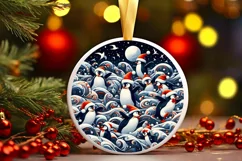 Round Christmas Ornament Sublimation|Clipart Product Image 1