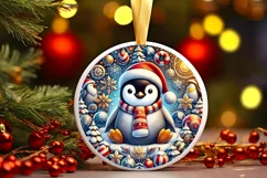 Round Christmas Ornament Sublimation|Clipart Product Image 1