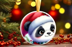 Panda Winter Outfit Christmas Ornament Sublimation PNG Product Image 3