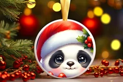 Panda Winter Outfit Christmas Ornament Sublimation PNG Product Image 3