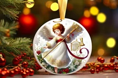 Round Christmas Ornament Sublimation|Clipart Product Image 2