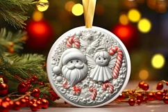 Round Christmas Ornament Sublimation|Clipart Product Image 2