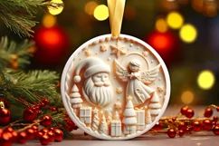 Round Christmas Ornament Sublimation|Clipart Product Image 2
