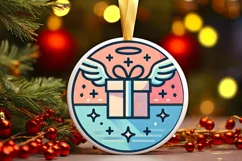 Round Christmas Ornament Sublimation|Clipart Product Image 2