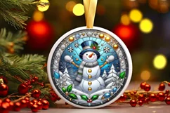 Round Christmas Ornament Sublimation|Clipart Product Image 2