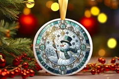 Round Christmas Ornament Sublimation|Clipart Product Image 2
