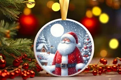 Santa Christmas Ornament Sublimation PNG Product Image 2