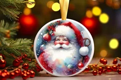 Santa Christmas Ornament Sublimation PNG Product Image 3
