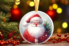 Santa Christmas Ornament Sublimation PNG Product Image 1