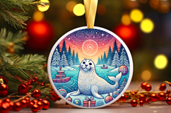 Round Christmass Ornament PNG Product Image 1