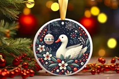 Round Christmas Ornament Sublimation|Clipart Product Image 2