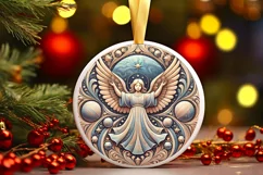 Round Christmas Ornament Sublimation|Clipart Product Image 1