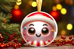 Octopus Smiling Round Ornament Sublimation PNG Product Image 3