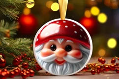 Gnome Smiling Round Ornament Sublimation PNG Product Image 3