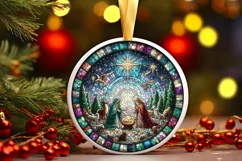Round Christmas Ornament Sublimation|Clipart Product Image 2