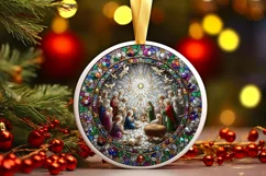 Round Christmas Ornament Sublimation|Clipart Product Image 2