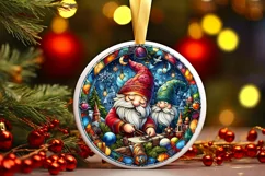 Round Christmas Ornament Sublimation|Clipart Product Image 2