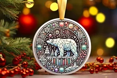 Round Christmas Ornament Sublimation|Clipart Product Image 2