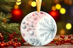 Snow Flake Christmas Ornament Sublimation PNG Product Image 1