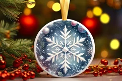 Snow Flake Christmas Ornament Sublimation PNG Product Image 1