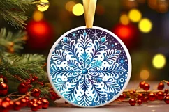 Round Christmas Ornament Sublimation|Clipart Product Image 1