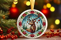Round Christmas Ornament Sublimation|Clipart Product Image 2