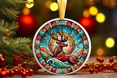 Round Christmas Ornament Sublimation|Clipart Product Image 2