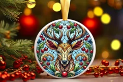 Round Christmas Ornament Sublimation|Clipart Product Image 2