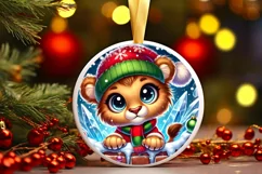 Round Christmas Ornament Sublimation|Clipart Product Image 2
