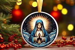 Round Christmas Ornament Sublimation|Clipart Product Image 1