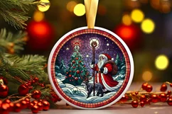 Round Christmas Ornament Sublimation|Clipart Product Image 1