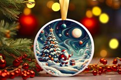 Round Christmas Ornament Sublimation|Clipart Product Image 1