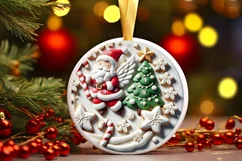 Round Christmas Ornament Sublimation|Clipart Product Image 2
