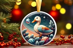 Round Christmas Ornament Sublimation|Clipart Product Image 1