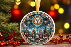 Round Christmas Ornament Sublimation|Clipart Product Image 2