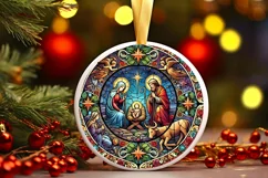 Round Christmas Ornament Sublimation|Clipart Product Image 2