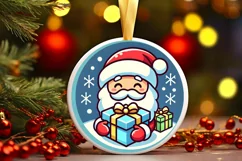 Round Christmas Ornament Sublimation|Clipart Product Image 1