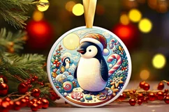 Round Christmas Ornament Sublimation|Clipart Product Image 2