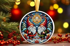 Round Christmas Ornament Sublimation|Clipart Product Image 1