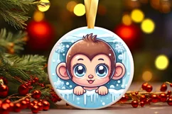 Round Christmas Ornament Sublimation|Clipart Product Image 2