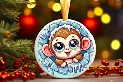 Round Christmas Ornament Sublimation|Clipart Product Image 1