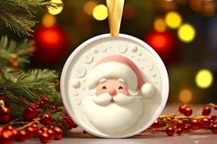 Round Christmas Ornament Sublimation|Clipart Product Image 1