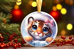 Round Christmas Ornament Sublimation|Clipart Product Image 1