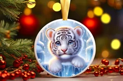 Round Christmas Ornament Sublimation|Clipart Product Image 1