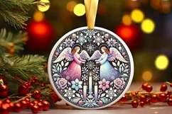 Round Christmas Ornament Sublimation|Clipart Product Image 2