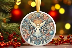 Round Christmas Ornament Sublimation|Clipart Product Image 2