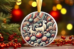 Round Christmas Ornament Sublimation|Clipart Product Image 2