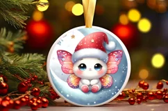 Baby Butterfly Winter Outfit Christmas Ornament Sublimation Product Image 3