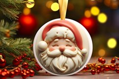 Santa Round Ornament Sublimation PNG Product Image 3
