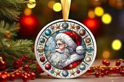 Round Christmas Ornament Sublimation|Clipart Product Image 2